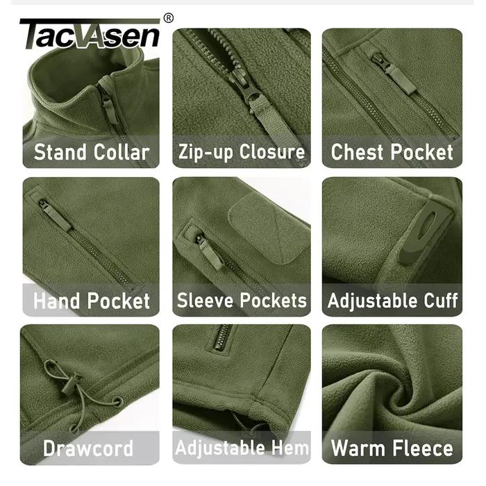 TACVASEN Veste polaire pour homme douce et chaude coupe-vent manteau zippé complet poches zippées mu