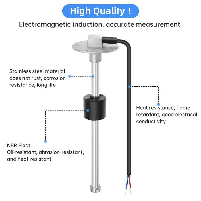 Capteur de niveau d'eau + indicateur de réservoir de compteur de niveau d'eau de 52mm avec rétro-écl