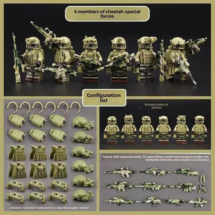 Forces spéciales militaires, soldats de la police, armes militaires, jouets et cadeaux pour les figu