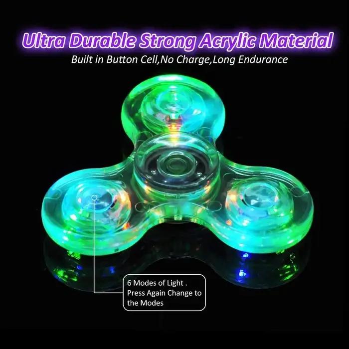 Fidget Spinner Lumineux LED pour le Soulagement du Stress, Jouets Anti-Stress, Fidget Spinner à Main