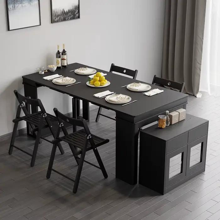 Buffet rectangulaire avec rangement, table à manger extensible moderne