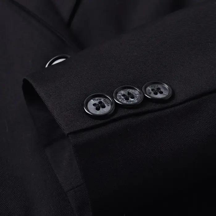 Ensemble de costume cranté pour garçon de 3 à 14 ans, veste de costume noire à un bouton, gilet, pan