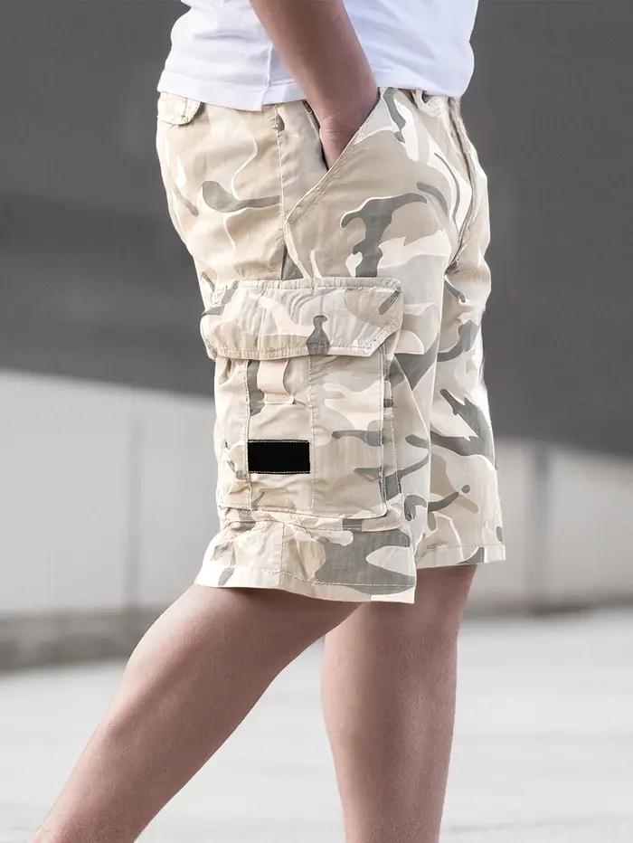 Pantalons de travail pour hommes, shorts multi-poches à motif camouflage de mode extérieure, pantalo