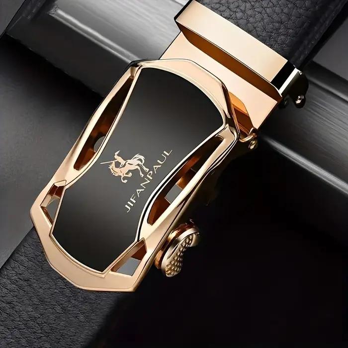 JIFANAUL hommes célèbre marque ceinture de haute qualité en cuir ceinture de luxe en métal boucle au