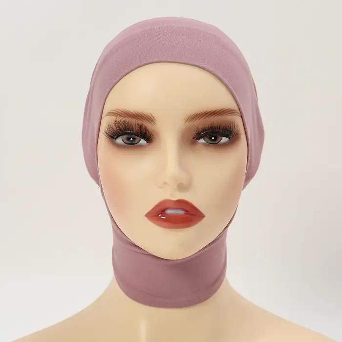 Casquette intérieure musulmane Hijab pour femmes, sous-écharpe solide, Turban, chapeau islamique mus
