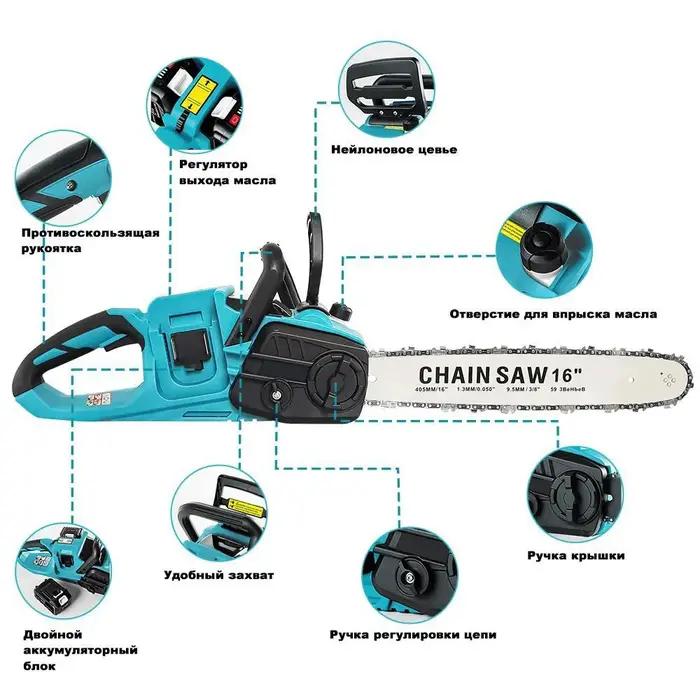 Makita – tronçonneuse électrique sans balais de 16 pouces, outil électrique pour le travail du bois,