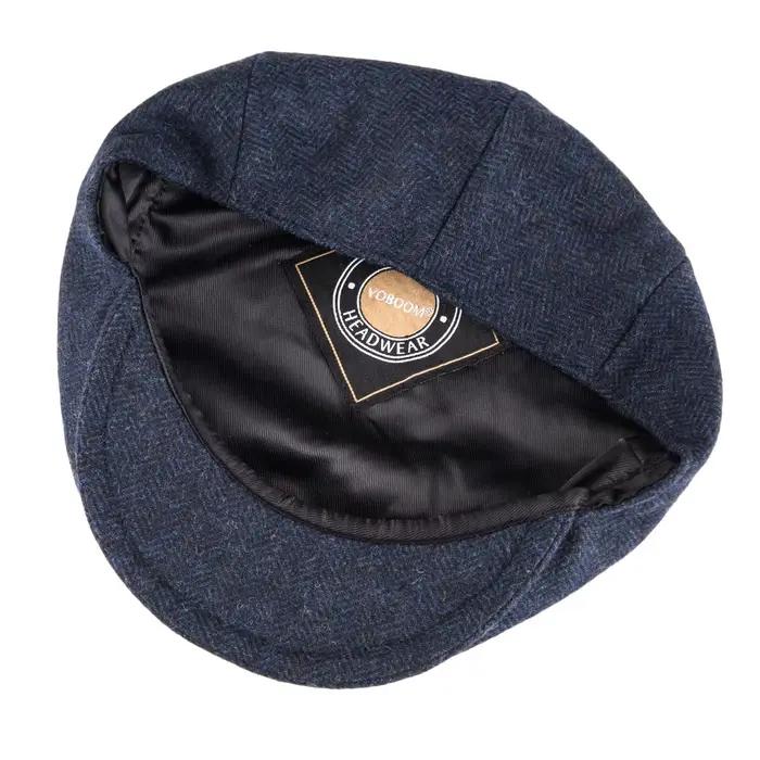 VOBOOM laine Tweed chevrons casquette irlandaise pour hommes femmes béret Cabbie pilote chapeau Golf