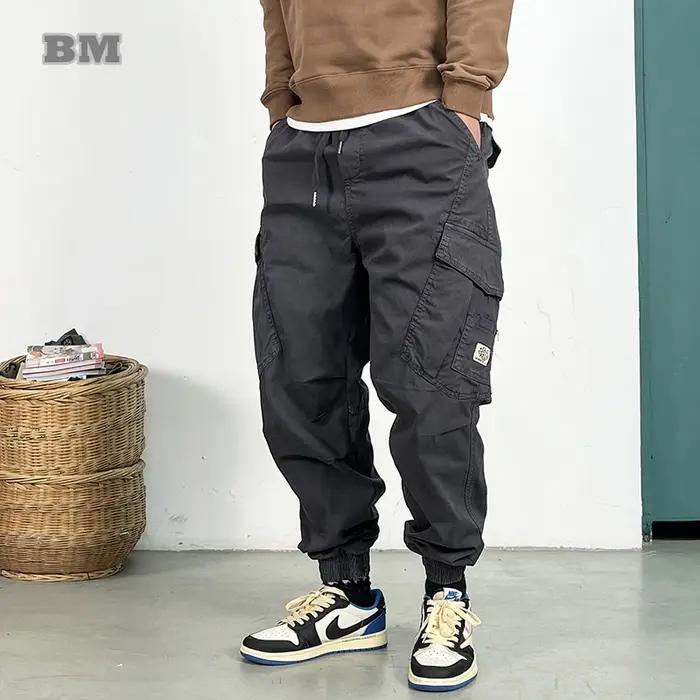 Pantalon Cargo Multi-Poches Vintage Américain pour Homme, Streetwear d'Extérieur, Jogging, Vêtements