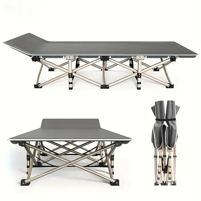 Grand lit d'extérieur sport pliant de 75 pouces, lit saumon avec matelas double face, lit d'invité p