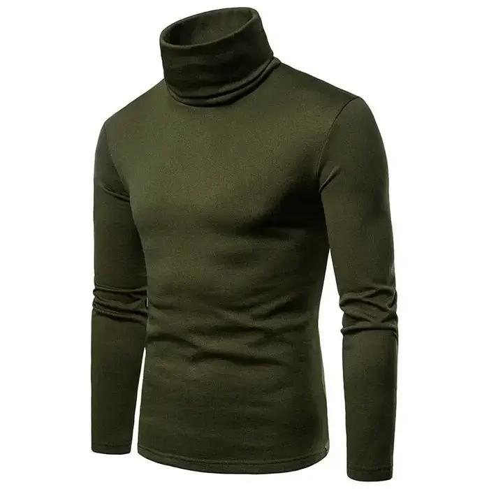 Pulls à col roulé pour hommes automne-hiver, décontractés, thermiques, manches longues, coupe ajusté