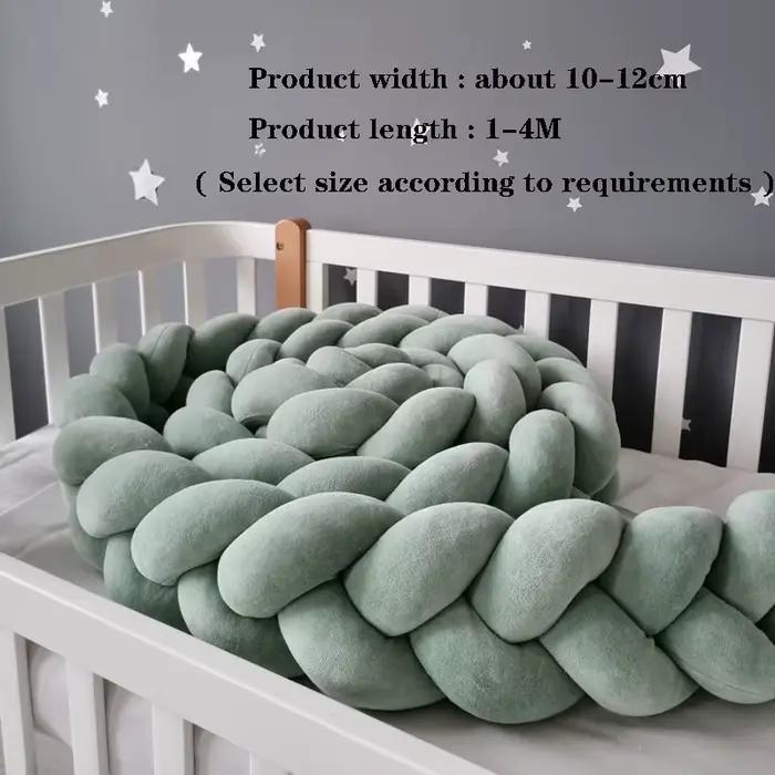 Protecteur lit bébé 1-4 mois tresse noeud décoratif - Coussin pare-chocs berceau sécurité chambre enfant