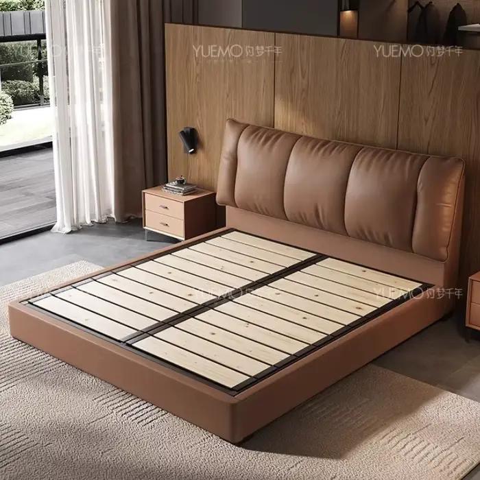 Cadre rembourré lit queen tête de lit rangement minimaliste lit moderne luxe pour chambre élégante et rangement efficace