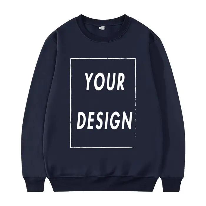 Sweat-shirt unisexe sans chapeau, personnalisé avec votre Logo, col rond, à la mode, décontracté, po
