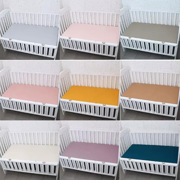 Drap-housse de lit en coton pur pour bébé protection de literie unisexe moderne pour chambres d'enfants berceaux et lits d'enfants