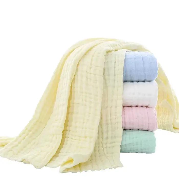 Serviette de bain bébé 6 couches coton - Lange emmaillotage mousseline bulles 105x105cm