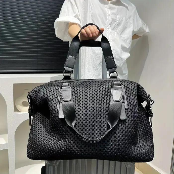 Grand sac de voyage en nylon imperméable pour femme, sac messager à bandoulière simple, loisirs, vac