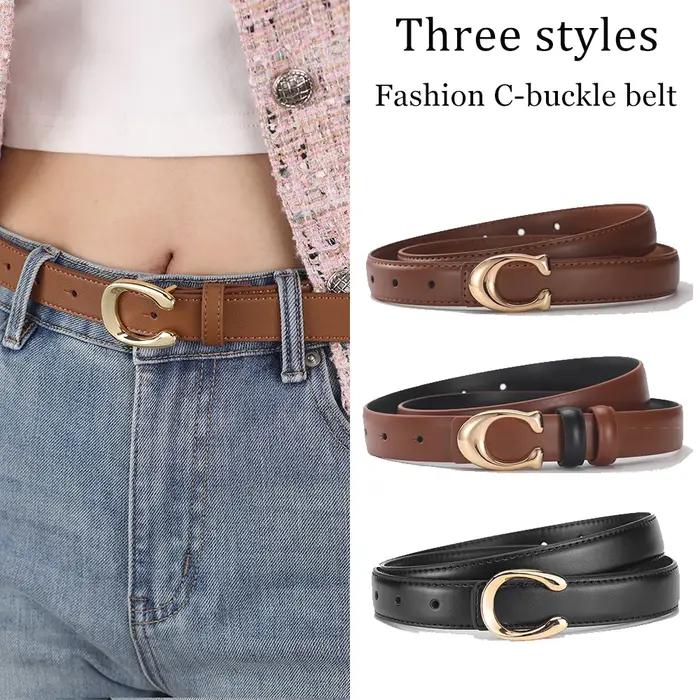 Ceinture à boucle C pour femmes, 2 à 3 pièces, jupe en jean Simple, ceinture à boucle automatique, t