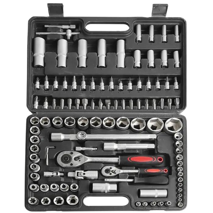 Jeu de clés à douille à cliquet, 108 pièces, ensembles d'outils de réparation automobile, clé dynamo