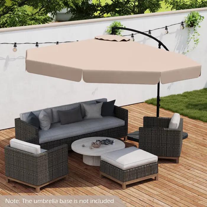Parasol suspendu décalé de 10 pieds, en porte-à-faux avec couvercle