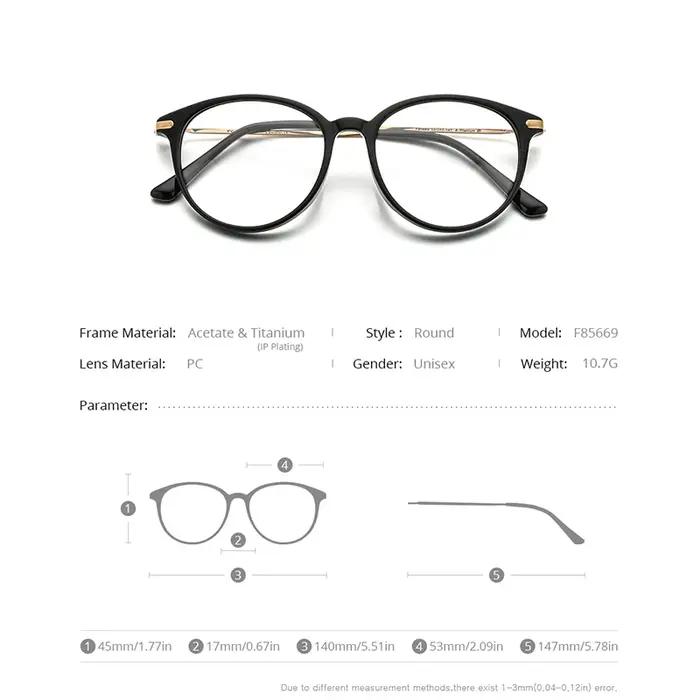 FONEX acétate titane lunettes cadre femmes marque Design Vintage rétro rond lunettes hommes lunettes