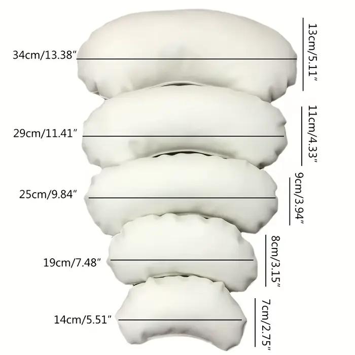 Kit 5 pièces accessoires photo nouveau-né - Oreillers haricots croissant remplissages panier pose bébé