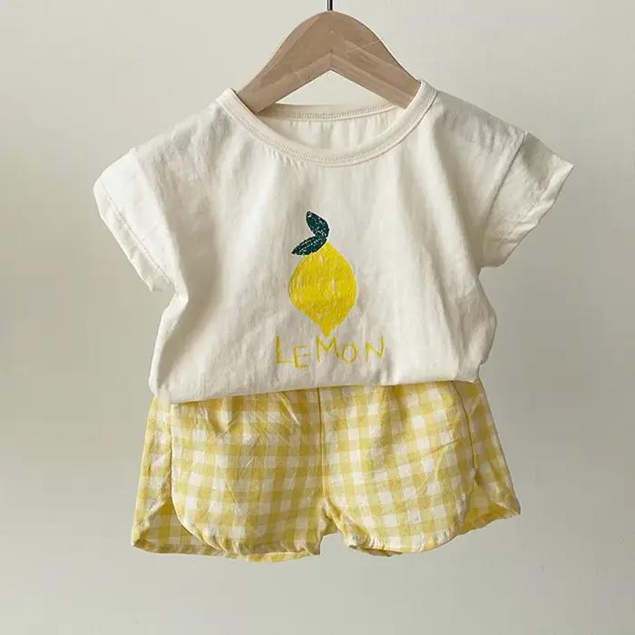 Ensemble pyjama en coton pour bébé, sans manches, vêtements de nuit pour bébé, dessin animé, vêtemen