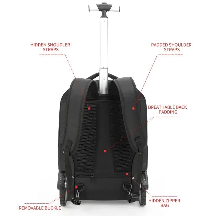 Sac à dos à bagages roulants de 20 pouces avec roulettes, valises de voyage, sacs à roulettes de gra