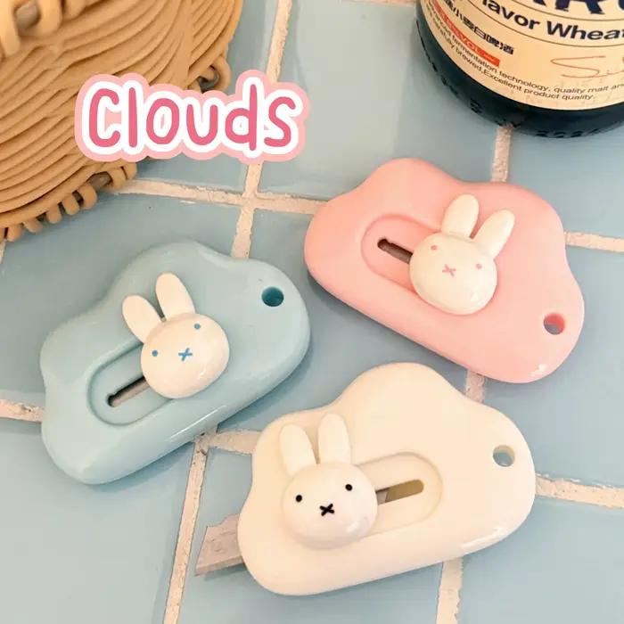 Lot de 1/3 couteaux décoratifs Miffy mignons, portables, pour étudiants, pour découpe de papier, pet