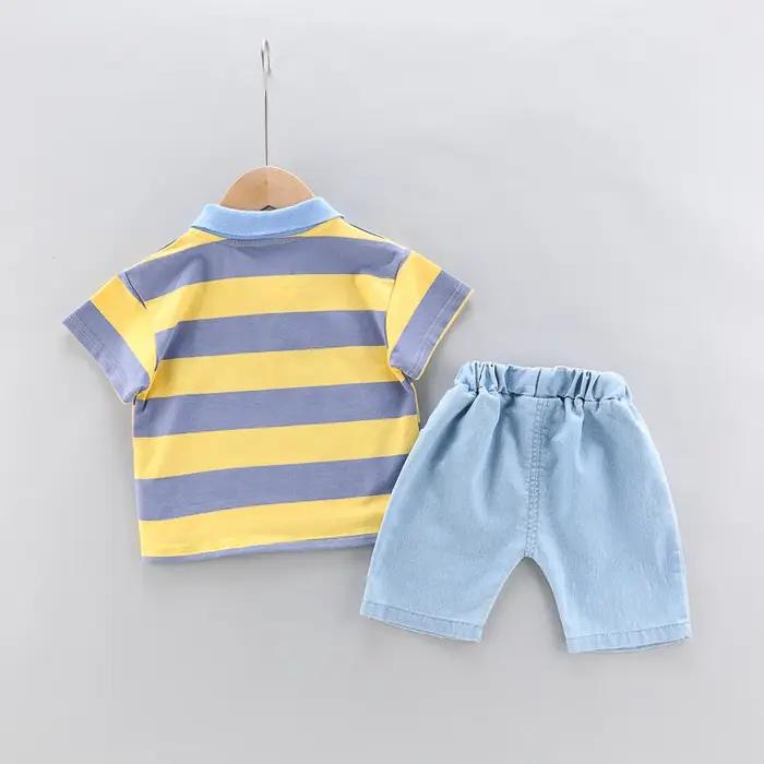 Polo + beau short en Denim pour bébés garçons et filles, ensemble 2 pièces de haute qualité, vêtemen