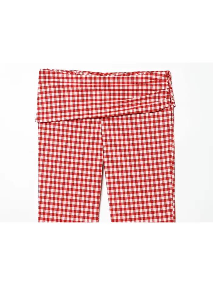 Ensemble pantalon slim d'été pour femme TFMLN – Haut court sans manches à col roulé et pantalon long