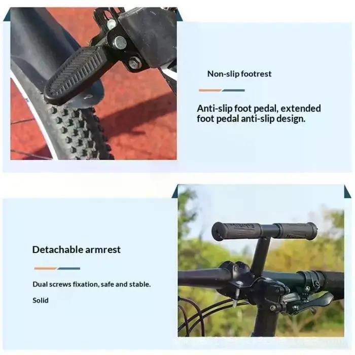 Siège enfant avant vélo guidon pédales sécurité bébé VTT randonnées sorties en famille activités extérieures