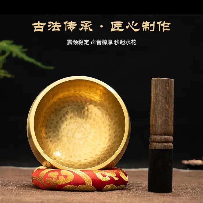 Bol sonore de bouddha fait à la main en népal, Yoga, méditation, chant, carillon en laiton, artisana