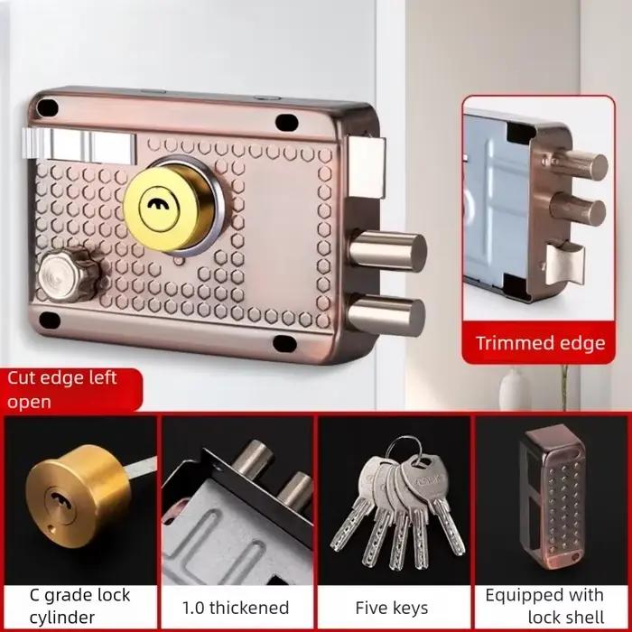 Serrures de porte extérieures en acier inoxydable, serrure de sécurité antivol, serrure de porte en