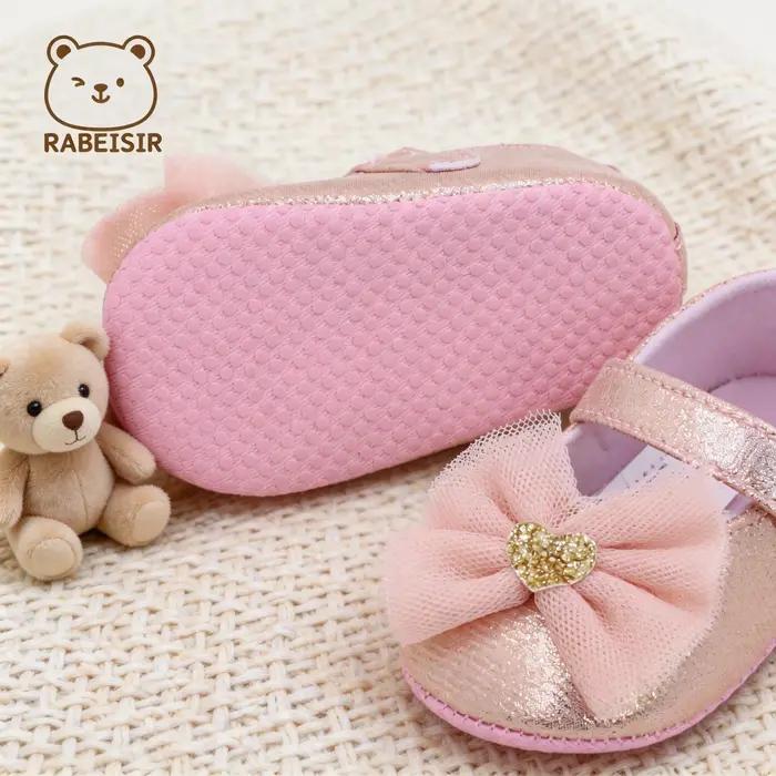 Chaussures de Marche Respirantes et Antidérapantes pour Bébé Première Paire Tout-Petits Style Princesse Dentelle Occasions Spéciales Promenade Famille Parc Visite Familiale Baptême Communion