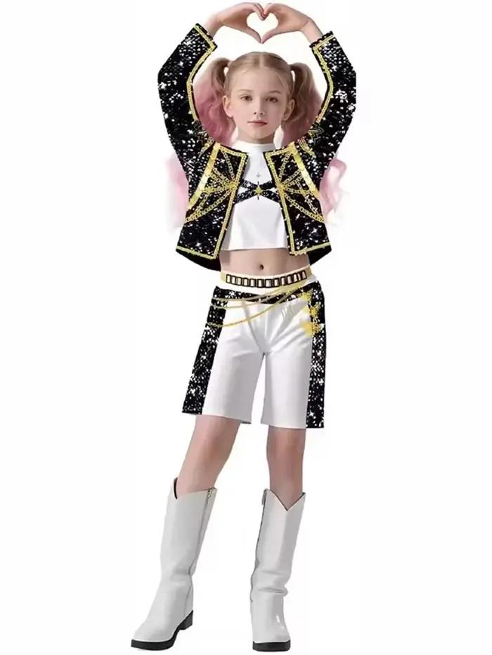 Ensemble cosplay dessin animé filles 3-12 ans - Costume jeu de rôle Kpop et spectacle scène