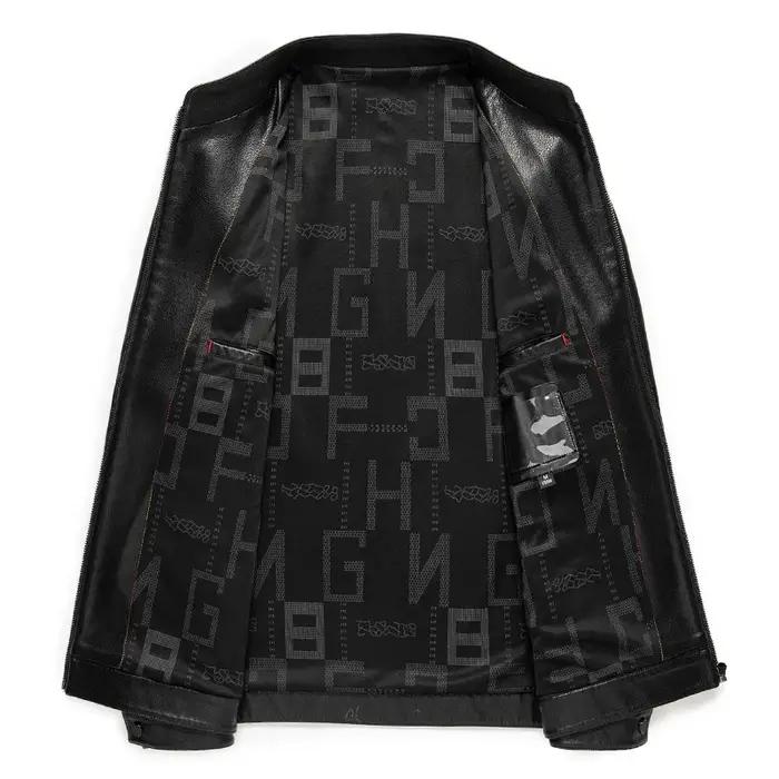 YN-2336 printemps et automne nouveaux hommes veste en cuir de mouton naturel col montant jeunesse Pr