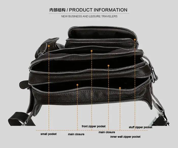 Sac de taille en cuir véritable pour homme, accessoire à la mode, 2017