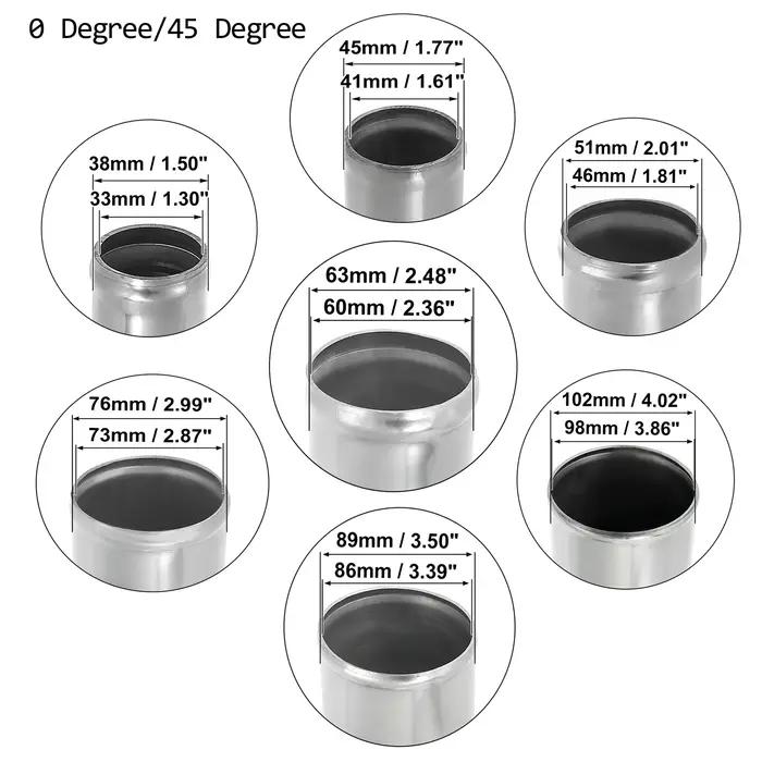 Uxcell – Tube d'admission d'air en alliage d'aluminium, diamètre extérieur 38/45/51/63/76/89/102mm,