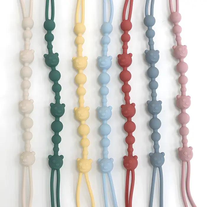 Sucette apaisante Anti-chaîne pour poussette de bébé, anneau de dentition, chaîne Anti-perte, Clip d