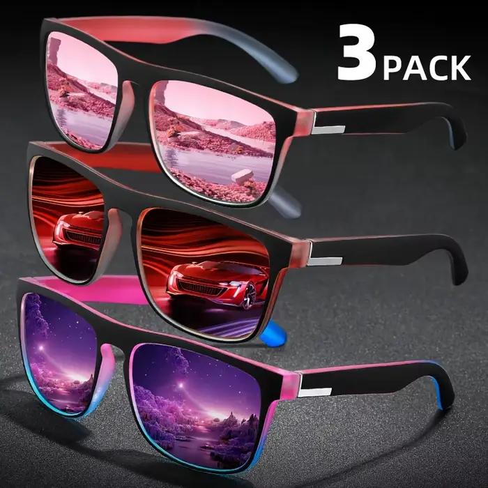 Lunettes de soleil polarisées carrées multicolores, dégradé fantastique, Anti-éblouissement UV400, p