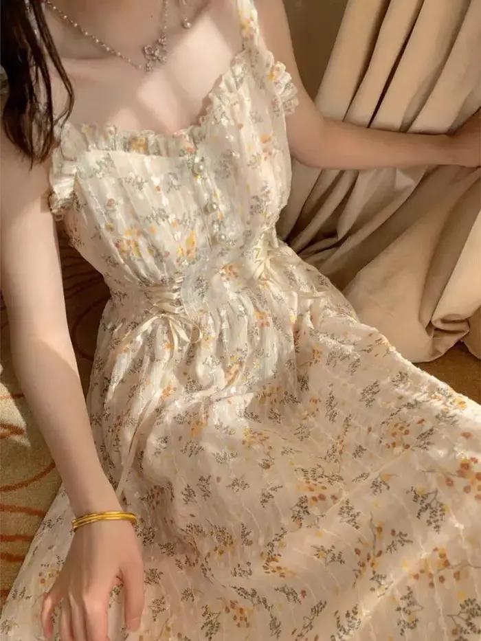 Robe Mi-Longue Élégante à Imprimé Floral pour Femme, Tenue de Soirée Sexy, Décontractée, Design Chic