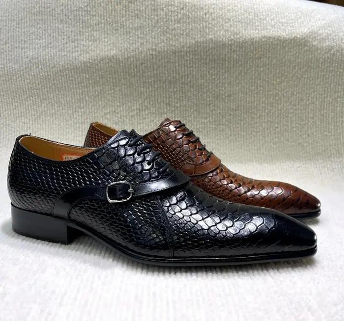 Chaussures habillées en cuir véritable pour hommes