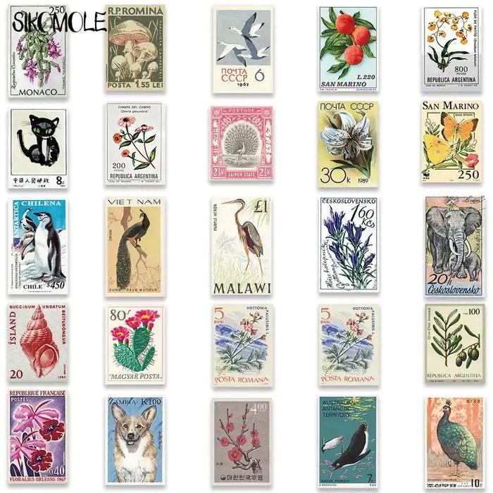 10/30/50 PIÈCES Dessin Animé Rétro Art Timbres Autocollants Style Japonais BRICOLAGE Voyage Bagages