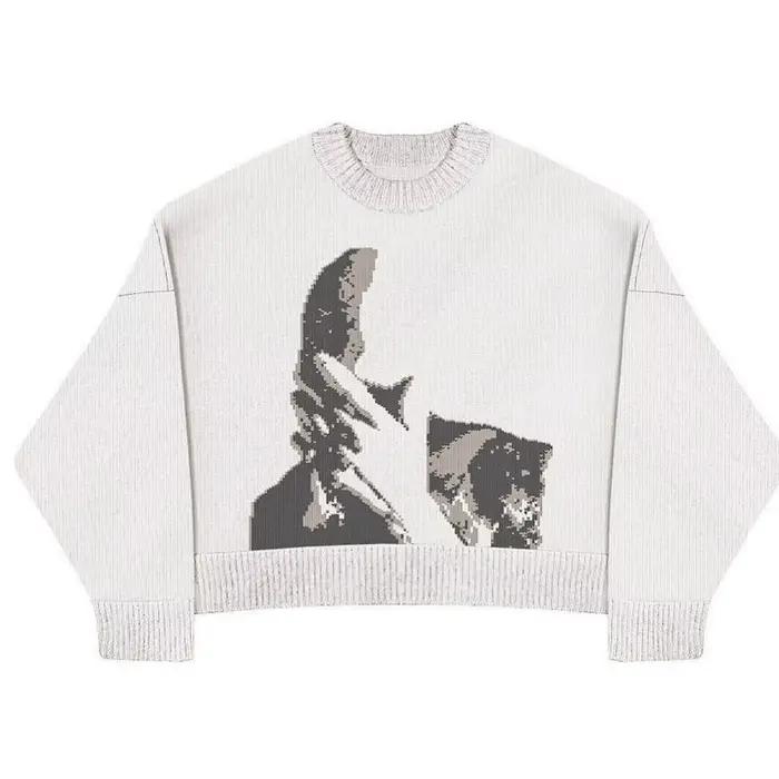 Pull rétro à manches longues pour femme, pull à la mode, motif étoile, Y2K, décontracté, Harajuku, t