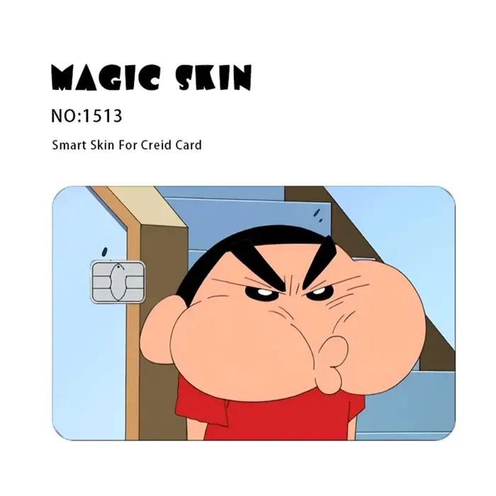 Crayon shin-chan carte de crédit peau mat autocollants pour carte bancaire carte d'identité carte de