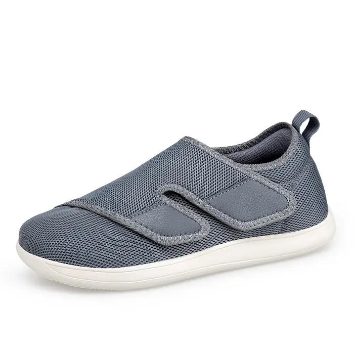 Chaussures Diabétiques Homme EasyTop pour Personnes Âgées, Orthopédiques, Pieds Gonflés, Réglables,