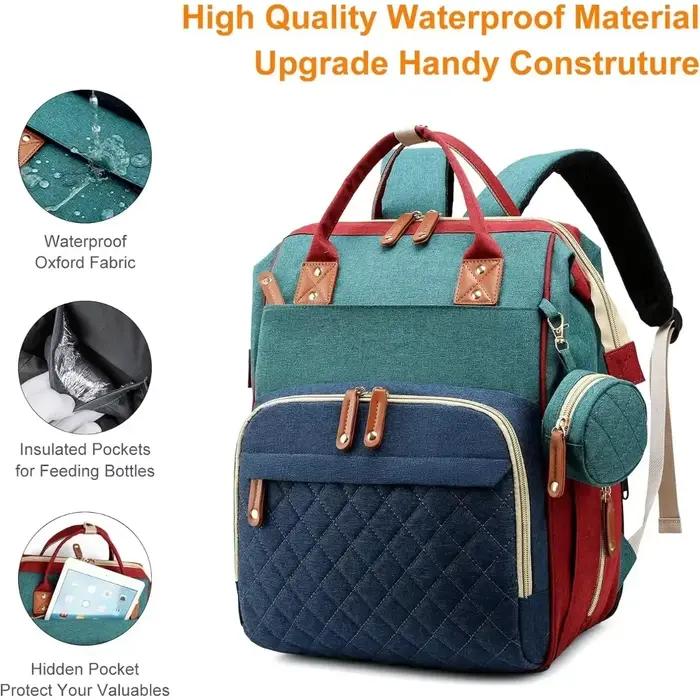 Sac à langer 3 en 1 sac à dos pliable lit bébé sac de voyage imperméable chargeur USB table à langer pour bébé sorties voyages occasions spéciales