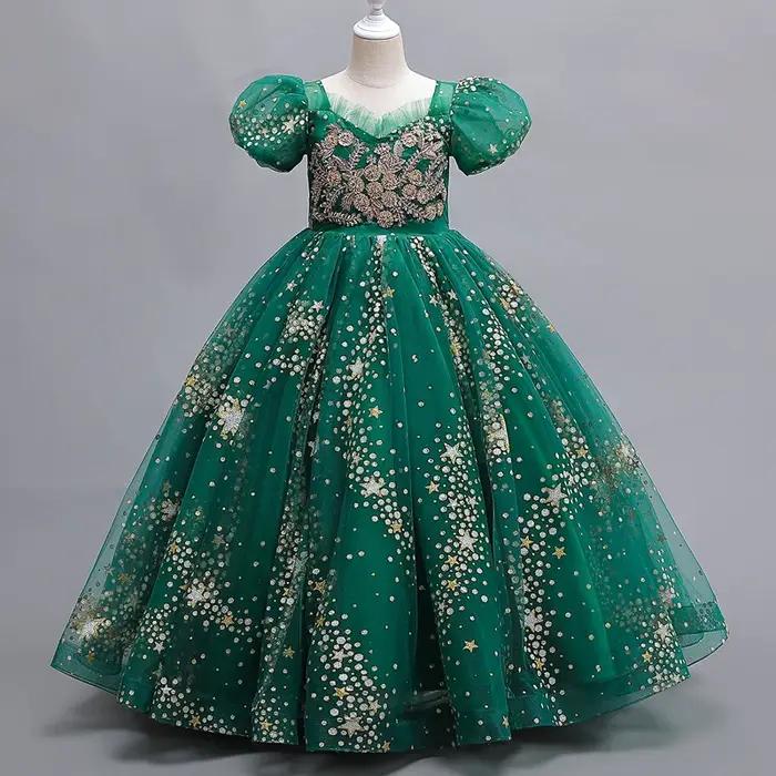 Robe de mariée à fleurs pour filles, longue, sans manches, princesse arc-en-ciel, cadeau d'hôte, pro