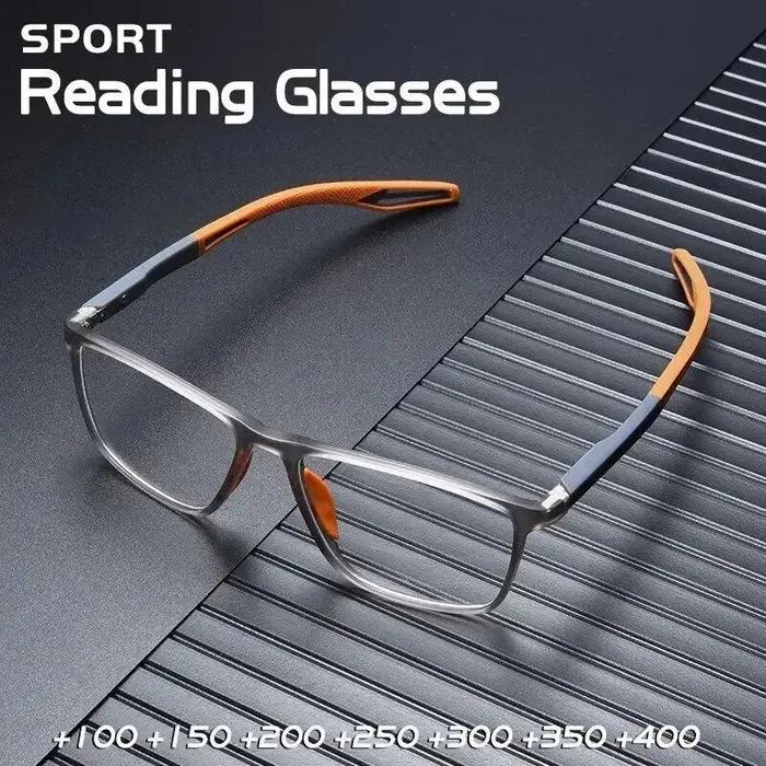 Lunettes de lecture tendance TR90 pour hommes, monture à ressort, lunettes de presbytie sportives, a