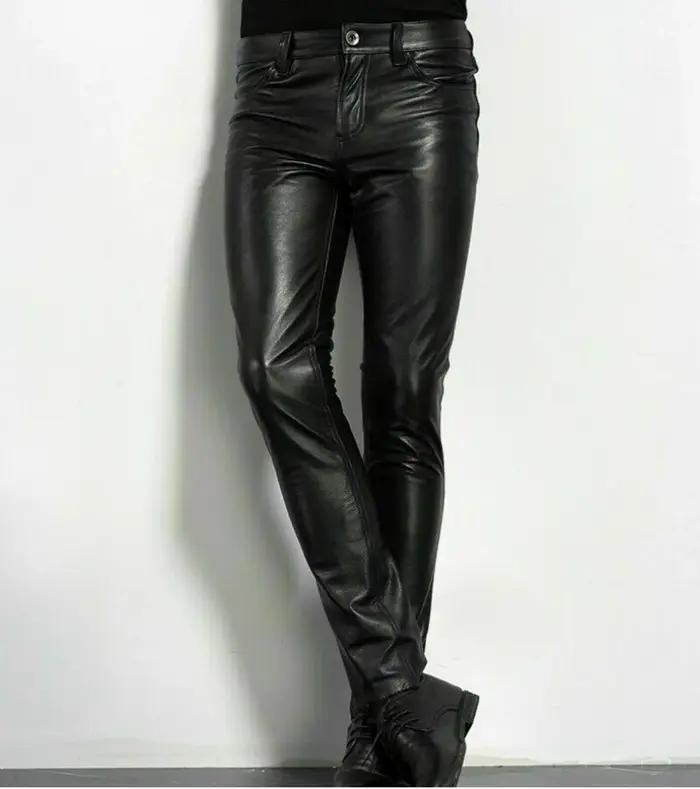 Choix pantalons en cuir PU hommes mode Rock Style boîte de nuit pantalons de danse hommes Faux cuir